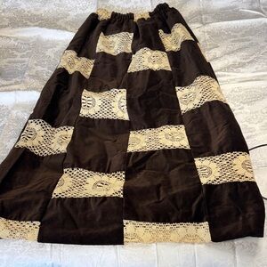 Mr. Hank Vintage Brown and Cream Maxi Skirt